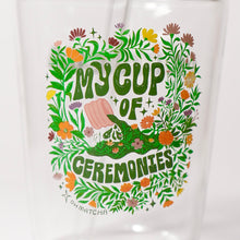 Load image into Gallery viewer,  (My Cup of Ceremonies) كوب زجاجي مع غطاء و عود 
